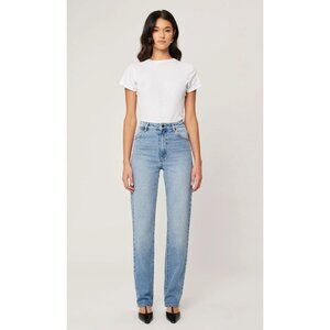 Rollas Original High Rise Straight Leg Jeans Brad Blue Light Wash 27